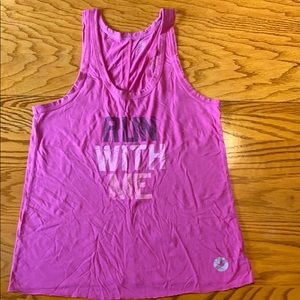 aerie f.i.t. Racerback tank top, “RUN WITH ME”